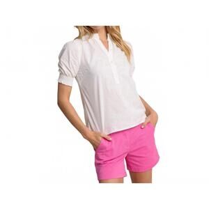 NEW SOUTHERN TIDE short sleeve harlow top in classic white